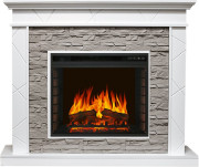 Каминокомплект Basel - Белый / Сланец серый с очагом Vision 23 EF LED FX