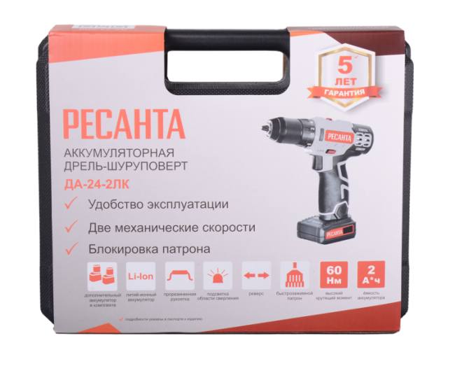 Дрель-шуруповерт аккумуляторная ДА-24-2ЛК Ресанта в Ижевске