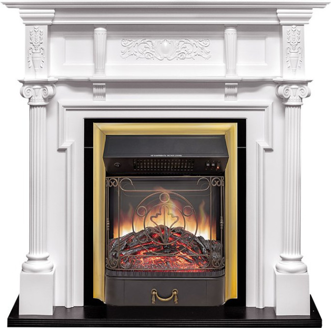 Каминокомплект Oxford - Белый с очагом Majestic FX M Brass в Ижевске