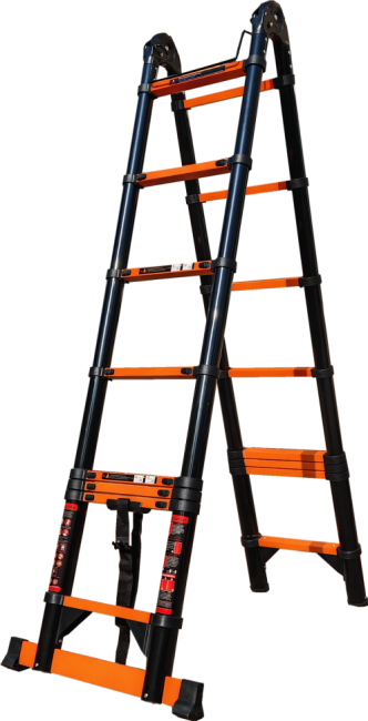Лестница телескопическая трансформер стальная 2,5/5,0 м TM-5050C в Ижевске Лестница телескопическая трансформер стальная 2,5/5,0 м TM-5050C в Ижевске