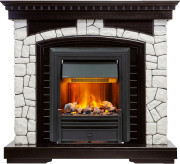 Каминокомплект Glasgow - Венге / Белый с очагом Brookline Black