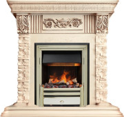 Каминокомплект Luxemburg (каменный) - Сланец/Cлоновая кость с патиной с очагом Cavendish Каминокомплект Luxemburg (каменный) - Сланец/Cлоновая кость с патиной с очагом Cavendish