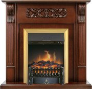Каминокомплект Venice - Махагон коричневый антик с очагом Fobos FX Brass