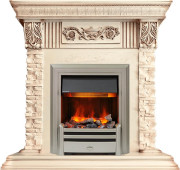 Каминокомплект Luxemburg (каменный) - Сланец/Cлоновая кость с патиной с очагом Chesford Каминокомплект Luxemburg (каменный) - Сланец/Cлоновая кость с патиной с очагом Chesford