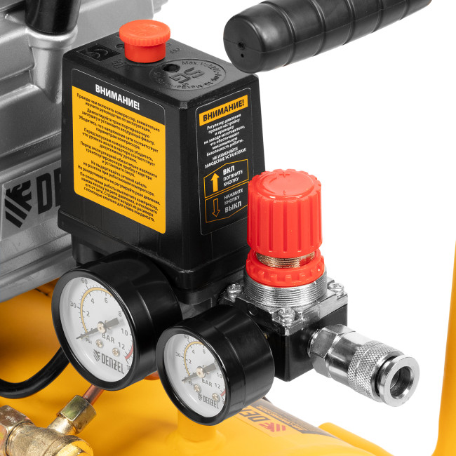 Компрессор воздушный DC1500/24, прямой привод, 1.5 кВт, 24 литра, 220 л/мин Denzel в Ижевске