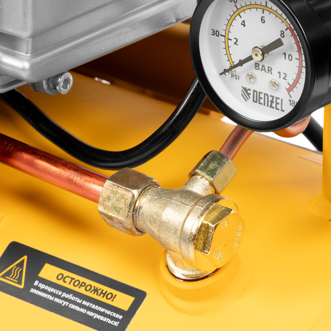 Компрессор воздушный DC1500/24, прямой привод, 1.5 кВт, 24 литра, 220 л/мин Denzel в Ижевске