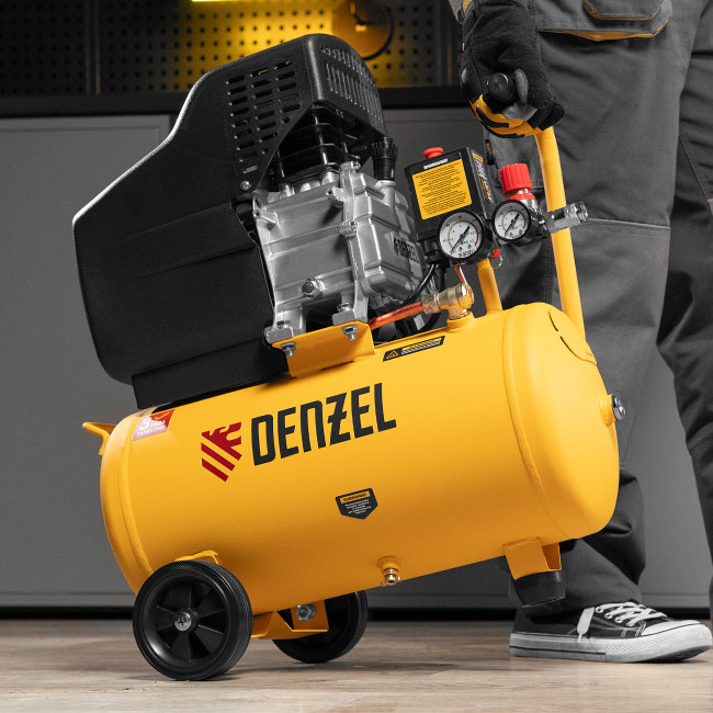Компрессор воздушный DC1500/24, прямой привод, 1.5 кВт, 24 литра, 220 л/мин Denzel в Ижевске