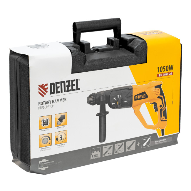 Перфоратор электрический RH-1050-26, SDS-plus, 1050 Вт, 3.2 Дж, 3 плюс 1 режим Denzel в Ижевске Перфоратор электрический RH-1050-26, SDS-plus, 1050 Вт, 3.2 Дж, 3 плюс 1 режим Denzel в Ижевске
