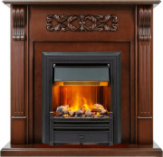 Каминокомплект Venice - Махагон коричневый антик с очагом Brookline Black Каминокомплект Venice - Махагон коричневый антик с очагом Brookline Black