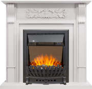 Каминокомплект Venice - Фактурный белый с очагом Aspen Black