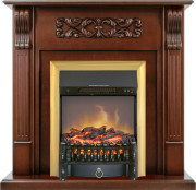 Каминокомплект Venice - Махагон коричневый антик с очагом Fobos FX M Brass