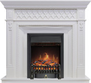 Каминокомплект Alexandria - Белый с очагом Fobos FX Black