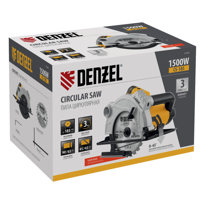 Пила циркулярная CS-185, 1500 Вт, 185 мм Denzel в Ижевске