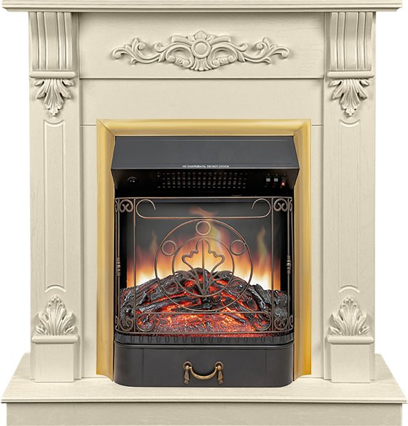 Каминокомплект Palermo SFT (Разборный) - Слоновая кость с очагом Majestic FX Brass в Ижевске
