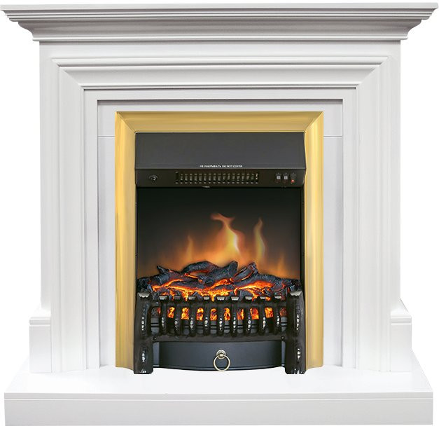 Каминокомплект Bradford - Белый с очагом Fobos FX Brass в Ижевске
