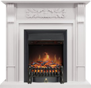 Каминокомплект Venice - Фактурный белый с очагом Fobos FX Black