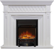 Каминокомплект Alexandria - Белый с очагом Fobos FX M Black RC