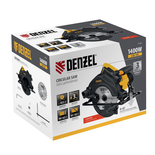 Пила циркулярная CSH-185, 1400 Вт, 185 мм Denzel в Ижевске