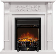 Каминокомплект Venice - Фактурный белый с очагом Fobos FX M Black RC