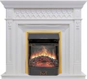 Каминокомплект Alexandria - Белый с очагом Majestic FX Brass
