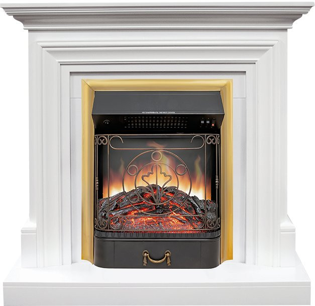 Каминокомплект Bradford - Белый с очагом Majestic FX Brass в Ижевске