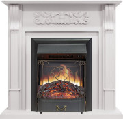 Каминокомплект Venice - Фактурный белый с очагом Majestic FX Black
