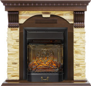 Каминокомплект Dublin - Темный дуб / Сланец с очагом Majestic FX M Black RC