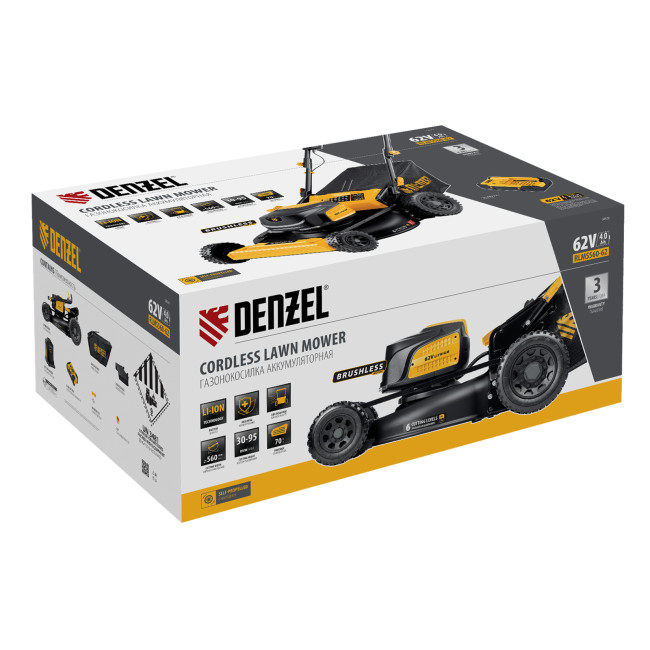 Газонокосилка аккумуляторная бесщет., RLMS560-62, привод, 560 мм, Li-ion, 62В Denzel в Ижевске Газонокосилка аккумуляторная бесщет., RLMS560-62, привод, 560 мм, Li-ion, 62В Denzel в Ижевске