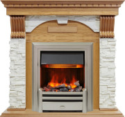 Каминокомплект Dublin - Дуб / Сланец белый с очагом Chesford Каминокомплект Dublin - Дуб / Сланец белый с очагом Chesford
