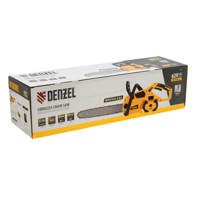 Пила цепная  аккумуляторная  бесщет., RCS 400-62, 400 мм, Li-ion, 62В Denzel в Ижевске