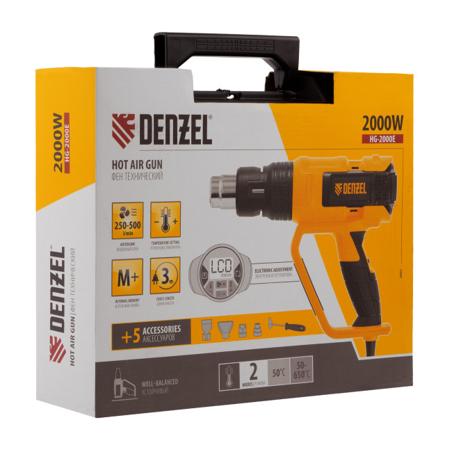 Фен технический HG-2000E, 2000 Вт, 2 режима, LCD дисплей Denzel в Ижевске Фен технический HG-2000E, 2000 Вт, 2 режима, LCD дисплей Denzel в Ижевске