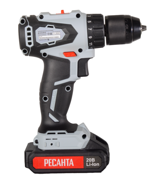 Дрель-шуруповерт аккумуляторная Ресанта ДА-20-2ЛК-Б (2,0 А/ч) (бесщеточный двигатель) в Ижевске