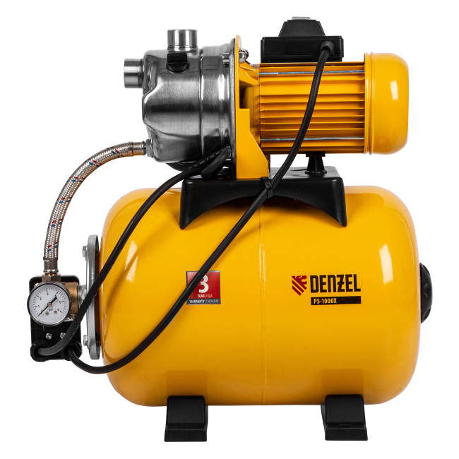 Насосная станция PS1000Х, 1000 Вт, 3500 л/ч, ресивер 24 л, подъем 44 м, нержавейка Denzel в Ижевске Насосная станция PS1000Х, 1000 Вт, 3500 л/ч, ресивер 24 л, подъем 44 м, нержавейка Denzel в Ижевске