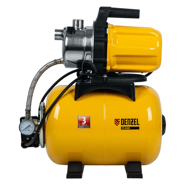 Насосная станция PS800X, 800 Вт, 3200 л/ч, ресивер 24 л, подъем 38 м, нержавейка Denzel в Ижевске Насосная станция PS800X, 800 Вт, 3200 л/ч, ресивер 24 л, подъем 38 м, нержавейка Denzel в Ижевске