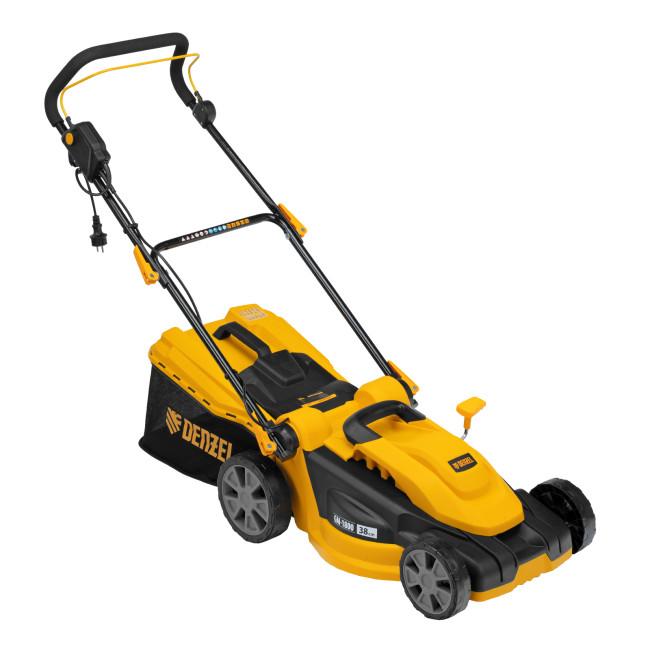 Газонокосилка электрическая GM-1800, 1800 Вт, шир. 38 см, 6 уров., травосб. 40 л. Denzel в Ижевске Газонокосилка электрическая GM-1800, 1800 Вт, шир. 38 см, 6 уров., травосб. 40 л. Denzel в Ижевске