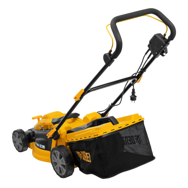 Газонокосилка электрическая GM-1800, 1800 Вт, шир. 38 см, 6 уров., травосб. 40 л. Denzel в Ижевске Газонокосилка электрическая GM-1800, 1800 Вт, шир. 38 см, 6 уров., травосб. 40 л. Denzel в Ижевске