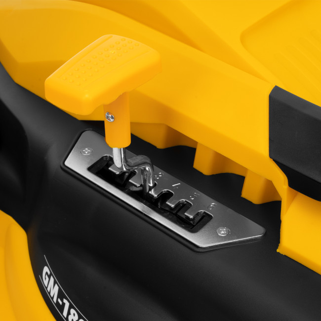 Газонокосилка электрическая GM-1800, 1800 Вт, шир. 38 см, 6 уров., травосб. 40 л. Denzel в Ижевске Газонокосилка электрическая GM-1800, 1800 Вт, шир. 38 см, 6 уров., травосб. 40 л. Denzel в Ижевске