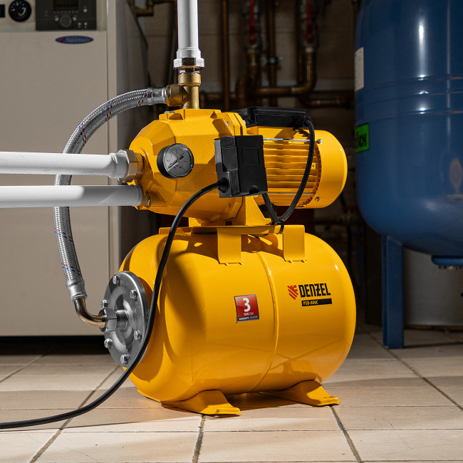 Насосная станция эжекторная PSD800C, 800 Вт, 2400 л/ч, ресивер 24 л, всасывание 20 м Denzel в Ижевске