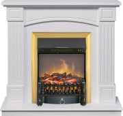 Каминокомплект Boston - Белый (Высота 925см) с очагом Fobos FX M Brass Каминокомплект Boston - Белый (Высота 925см) с очагом Fobos FX M Brass