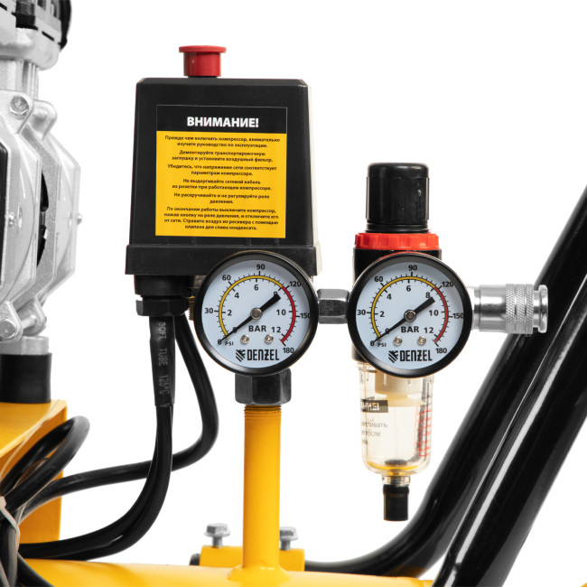 Компрессор безмасляный, малошумный DLS 3300/100, 3300 Вт,3x1100, 100 л, 570 л/мин ,блок управления Denzel в Ижевске