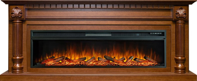 Каминокомплект Edinburg 60 - Орех с очагом Vision 60 LOG LED в Ижевске