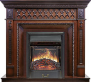 Каминокомплект Alexandria - махагон коричневый антик с очагом Majestic FX Black