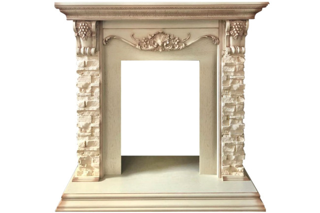 Каминокомплект Adriana - Cлоновая кость с очагом Majestic FX Brass в Ижевске