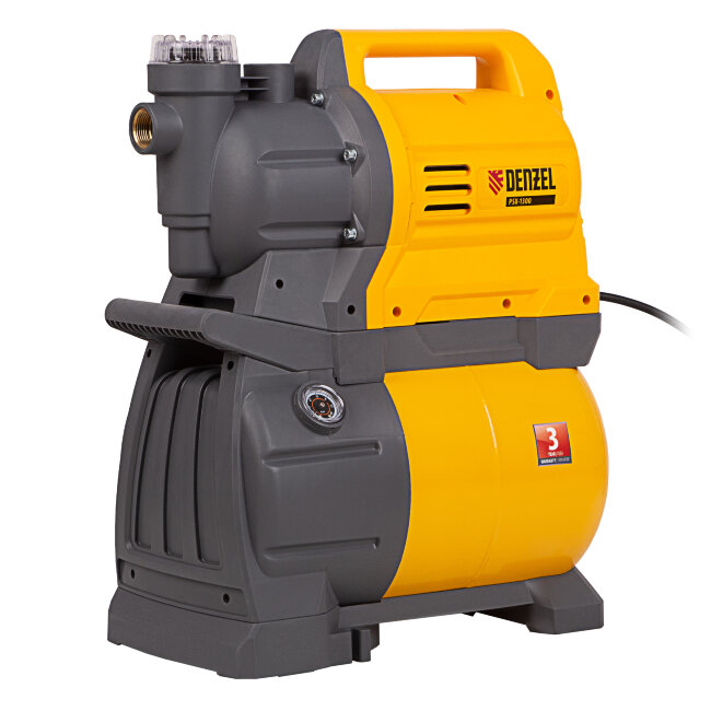 Насосная станция PSХ1300, Х-Pro, 1300 Вт, 4500 л/ч, ресивер 24 л, подъем 48 м Denzel в Ижевске