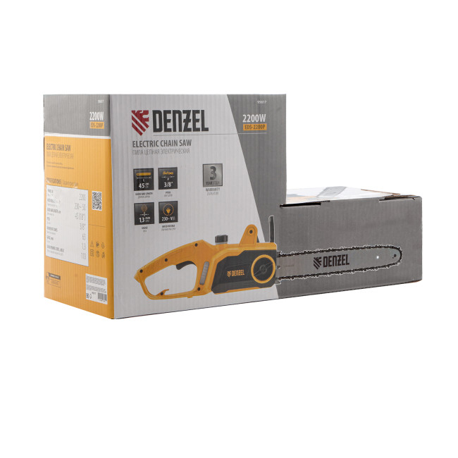 Пила цепная электрическая EDS-2200P, 2.2 кВт,поперечная, шина 45 см, шаг 3/8, паз 1.3 мм, 63 звена Denzel в Ижевске