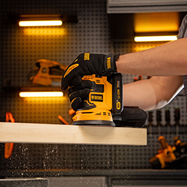 Машина шлифовальная эксцентриковая аккумуляторная COS-125-0, 18В Li-Ion Denzel в Ижевске Машина шлифовальная эксцентриковая аккумуляторная COS-125-0, 18В Li-Ion Denzel в Ижевске