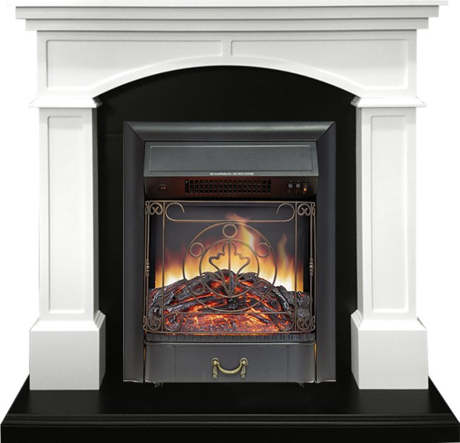 Каминокомплект Langford - Белый с черным с очагом Majestic FX Black в Ижевске