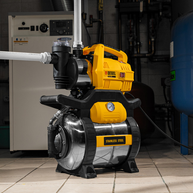 Насосная станция PSХ950X, Х-Pro, 950 Вт, 3300 л/ч, ресивер 24 л, подъем 38 м, нержавейка Denzel в Ижевске