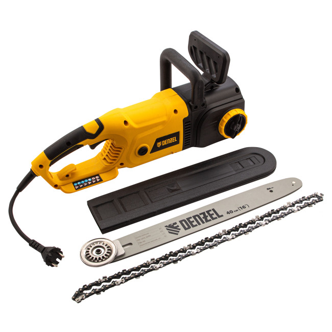 Пила цепная электрическая EDS-2000, 2 кВт,продольная, шина 40 см, шаг 3/8, паз 1.3 мм, 56 звеньев Denzel в Ижевске