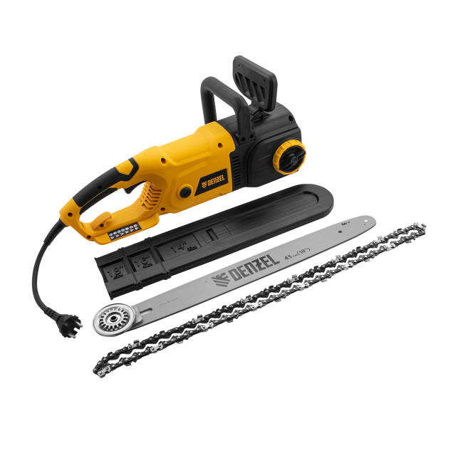 Пила цепная электрическая EDS-2200, 2.2 кВт,продольная, шина 45 см, шаг 3/8, паз 1.3 мм, 62 звена Denzel в Ижевске